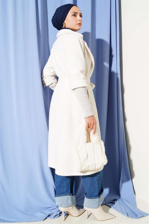 Goldfox Sleeve Ribbed Coat Stone