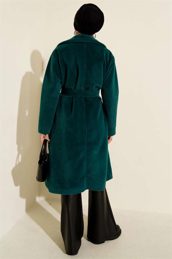 Goldfox Belted Cashmere Coat Emerald