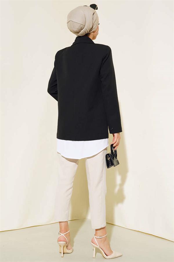  Shirt Garnish Six Button Jacket Black
