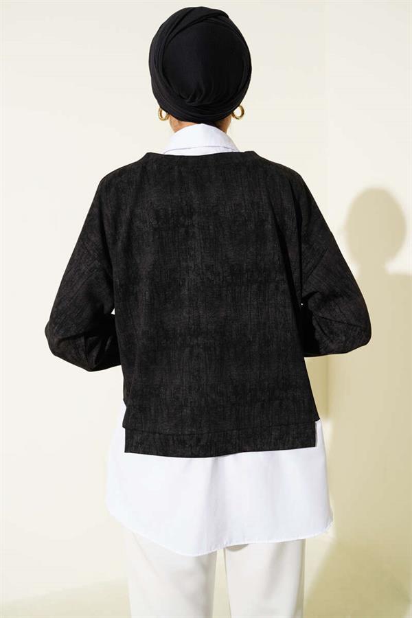 Shirt Collar Granite Tunic Black