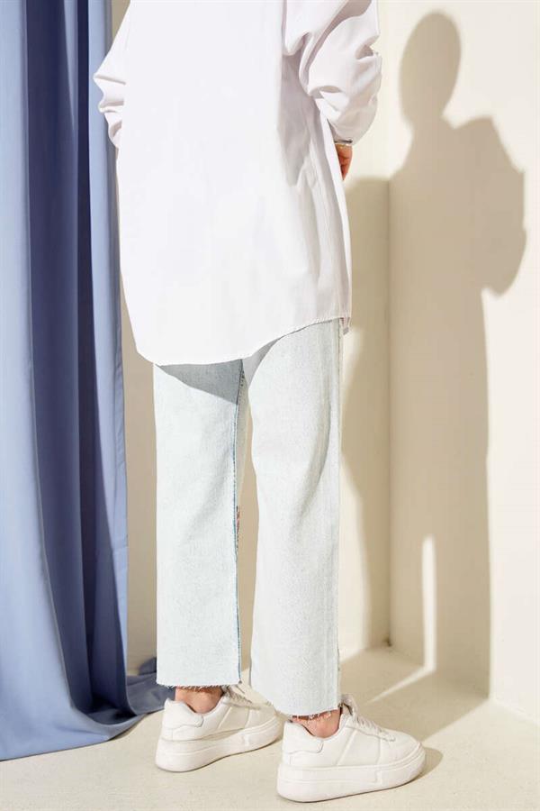 Rose Detailed Mini Stone Detailed Trousers Light Snow