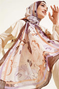 Rose Motif Shawl Brown