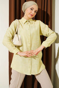 Rose Embroidered Shirt, Light Green