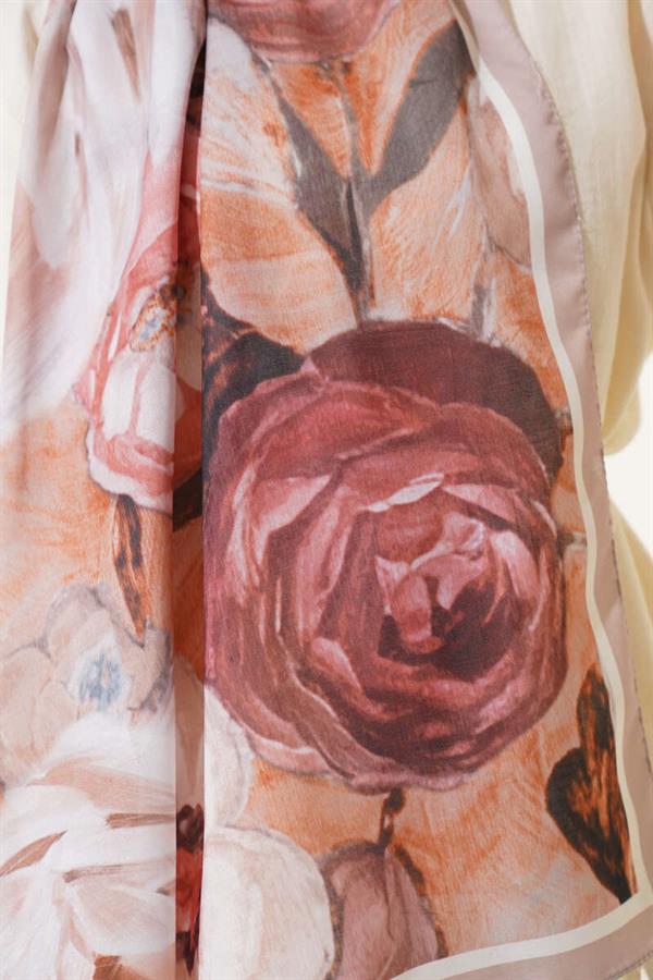 Rose Stripe Shawl Light Mink