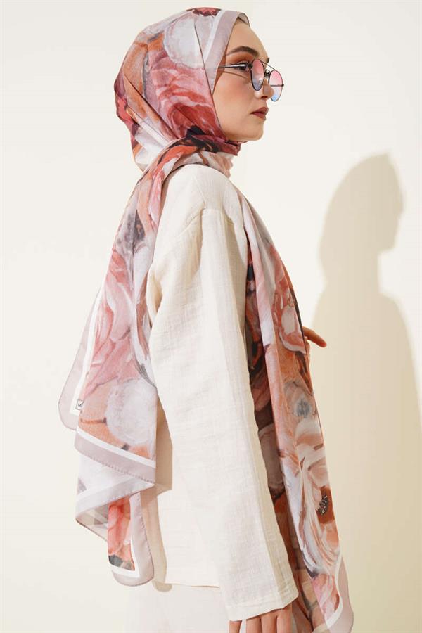 Rose Stripe Shawl Light Mink
