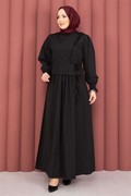 2 Piece Set with Lace Trim, Black