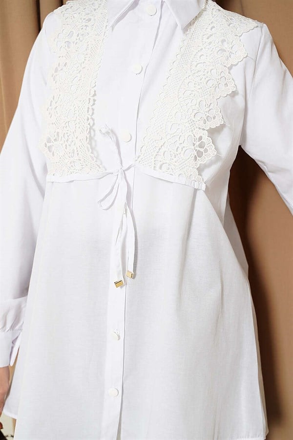 Lace-up Shirt White