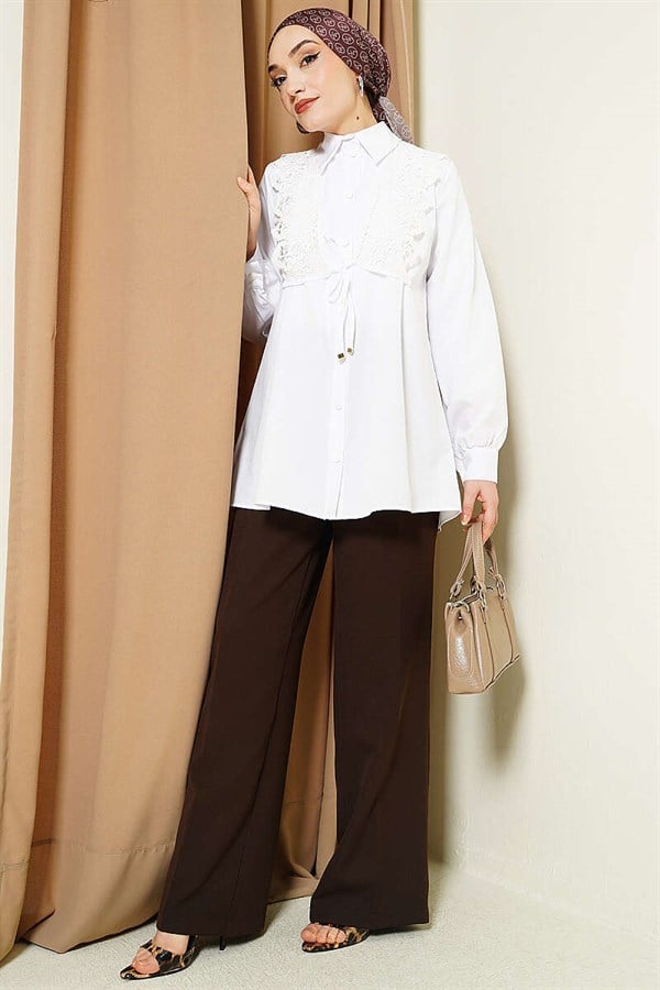 Lace-up Shirt White