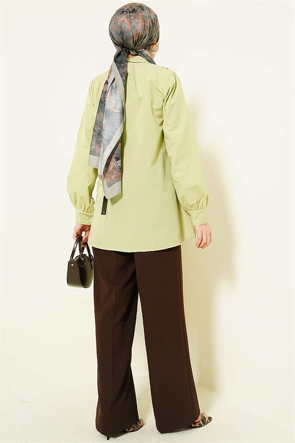 Lace-up Shirt, Pistachio Green