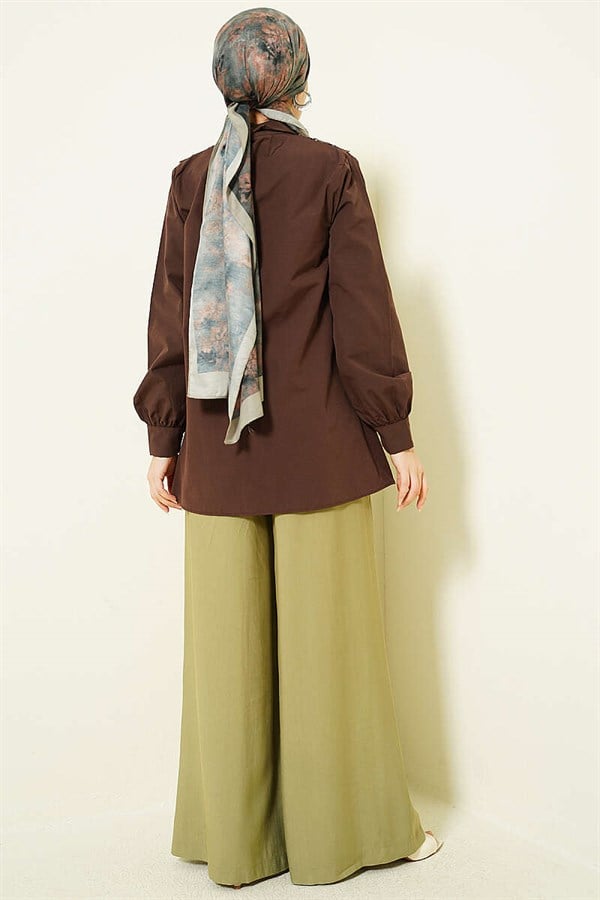 Lace-up Shirt, Brown