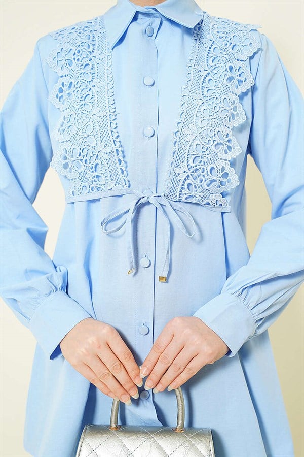 Lace-up Shirt, Blue