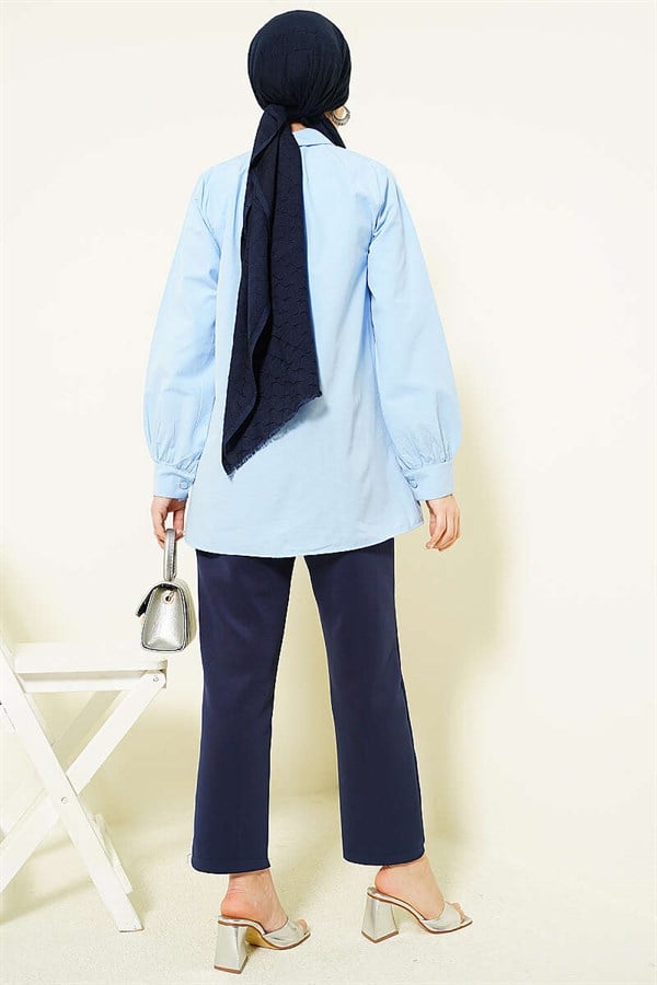 Lace-up Shirt, Blue