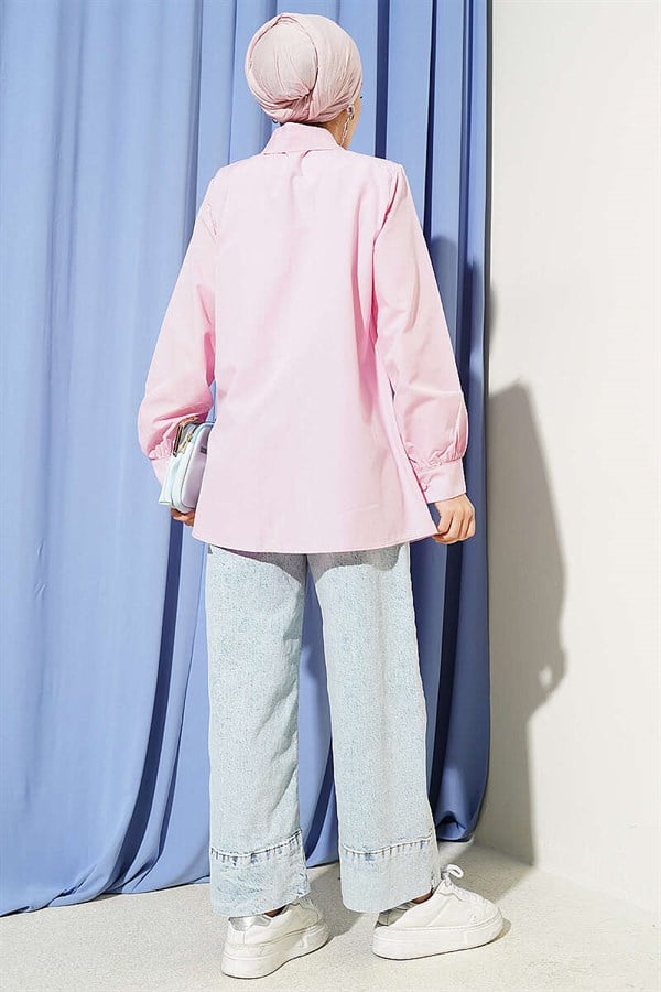 Pink Lace-Up Shirt