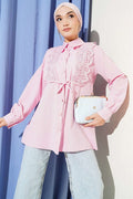 Pink Lace-Up Shirt