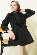 Lace-up Shirt, Black