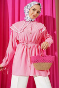 Lace Double Sailor Collar Shirt Persian Rose