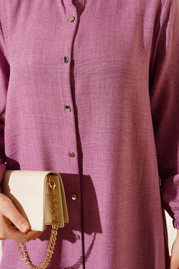 Double Breasted Button-Down Suit in Rose Color