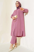Double Breasted Button-Down Suit in Rose Color