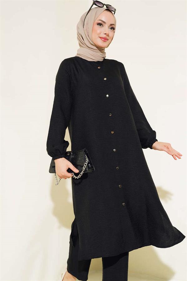 Double Breasted Button-Down Suit Black