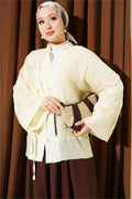 Mandarin Collar British Button-Down Shirt Yellow