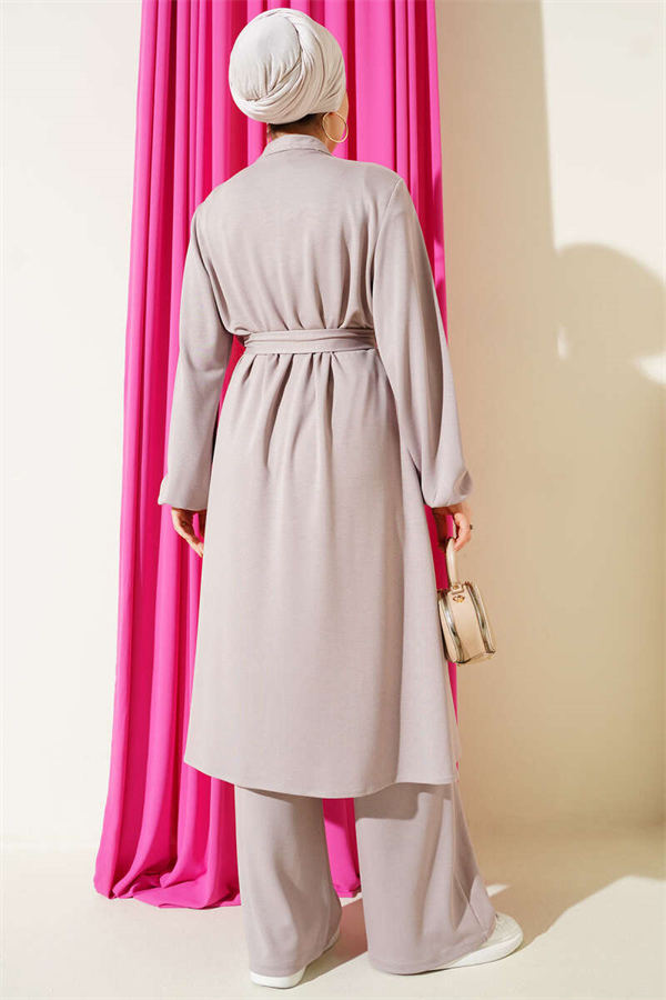 Loisha 2 Piece Set with Mandarin Collar and Cape, Light Lilac