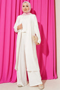Cardigan Basic Sandy 3 Piece Set White