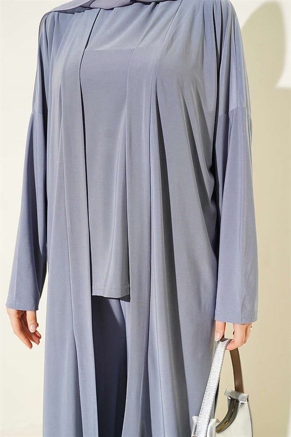 Cardigan Basic Sandy 3 Piece Set Gray