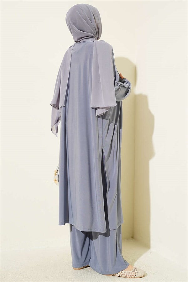 Cardigan Basic Sandy 3 Piece Set Gray