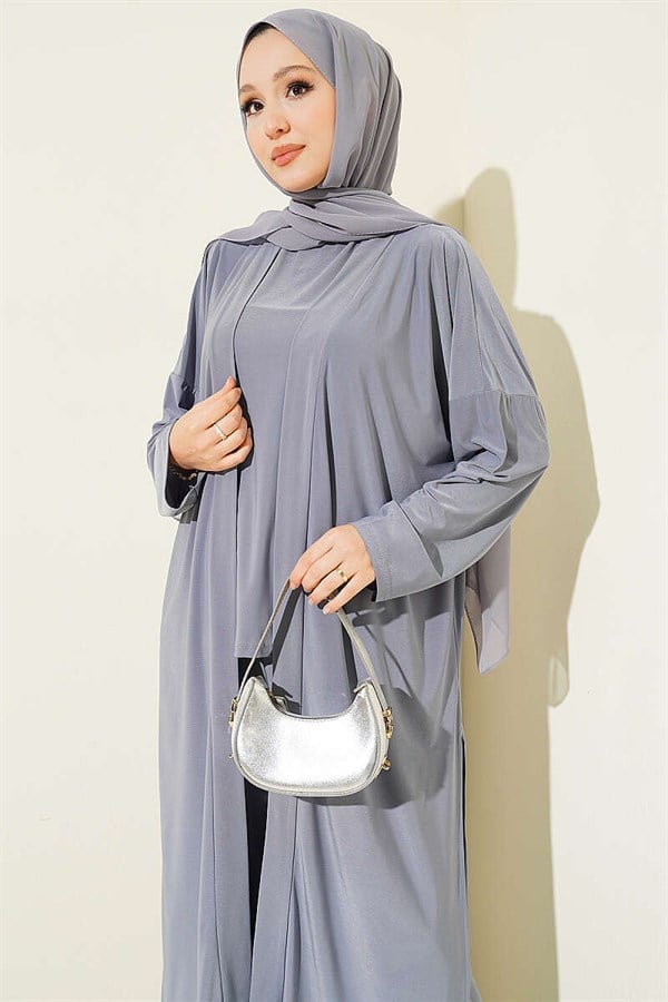 Cardigan Basic Sandy 3 Piece Set Gray