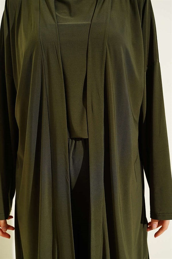 Cardigan Basic Sandy 3 Piece Set Khaki