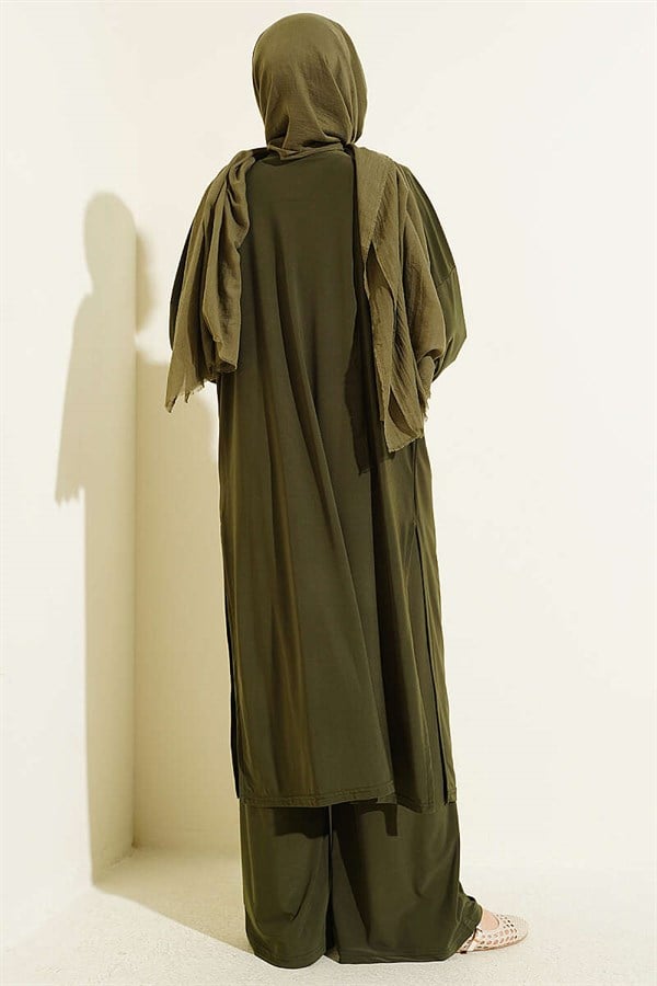 Cardigan Basic Sandy 3 Piece Set Khaki