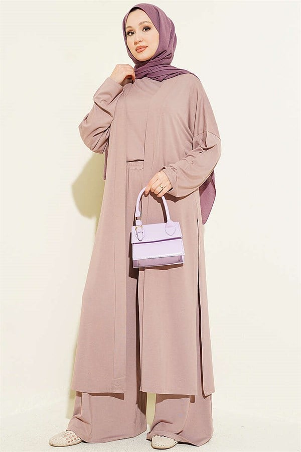Cardigan Basic 3 Piece Set, Rose Pink