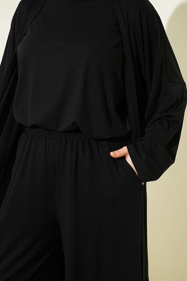 Cardigan Basic 3 Piece Set Black