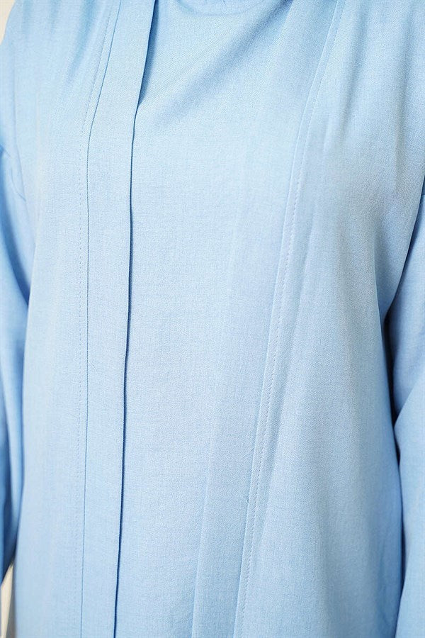 3 Piece Set with Cardigan and Side Slits, Blue