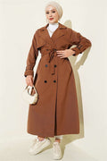 Lined Belted Trench Coat, Chestnut