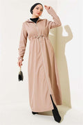 Inside Striped Waist Tunnel Trench Coat Latte