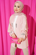 Powder Pink Embellished Cardigan and Lined Set