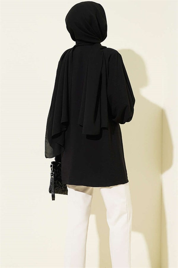 Embellished Cardigan 2 Piece Set with Lining, Black