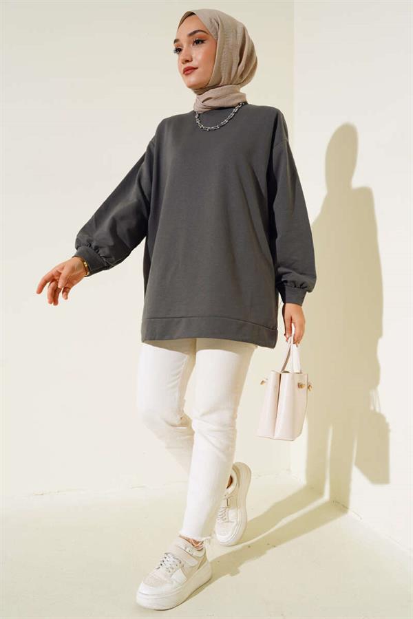 Two Thread Plain Tunic Anthracite