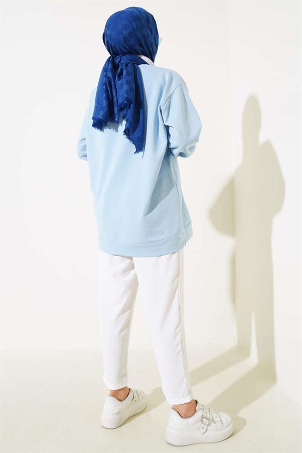 Two Yarn Plain Tunic Baby Blue