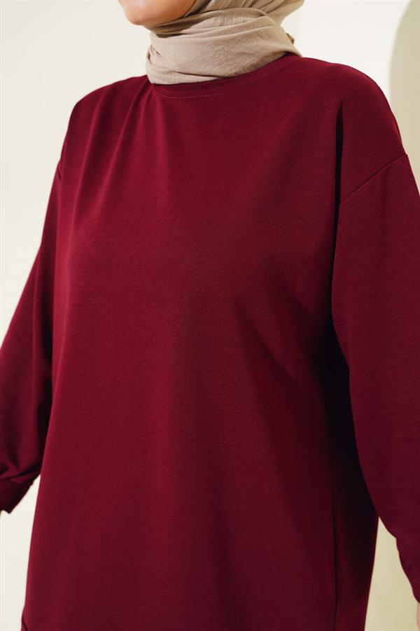 Two Thread Plain Tunic Claret Red