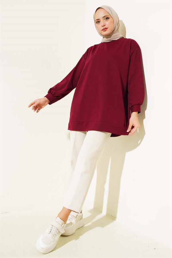 Two Thread Plain Tunic Claret Red