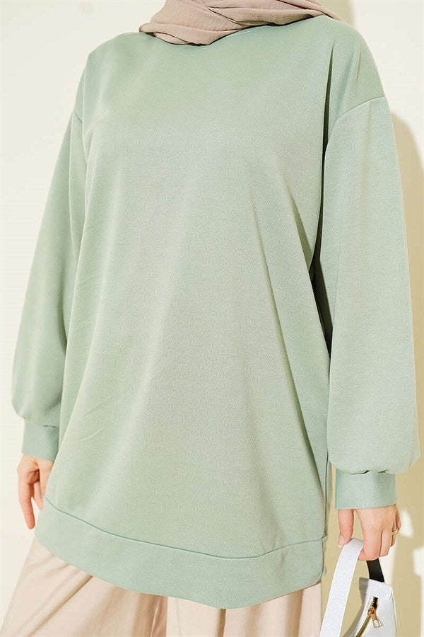 Two-Thread Plain Tunic in Light Green
