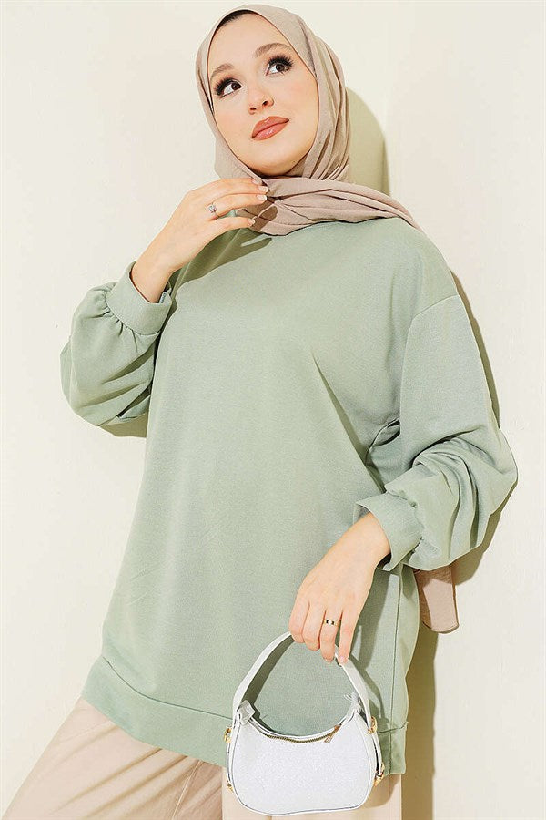 Two-Thread Plain Tunic in Light Green