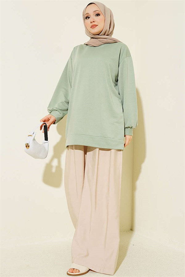 Two-Thread Plain Tunic in Light Green