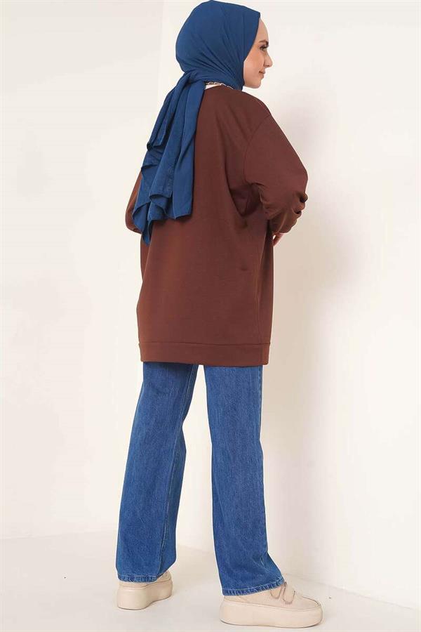 Two Yarn Plain Tunic Brown