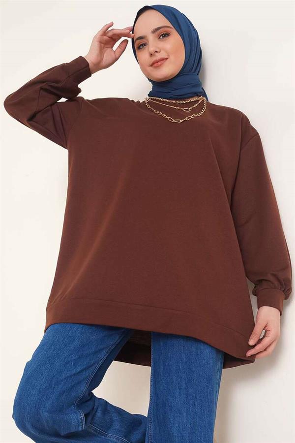 Two Yarn Plain Tunic Brown