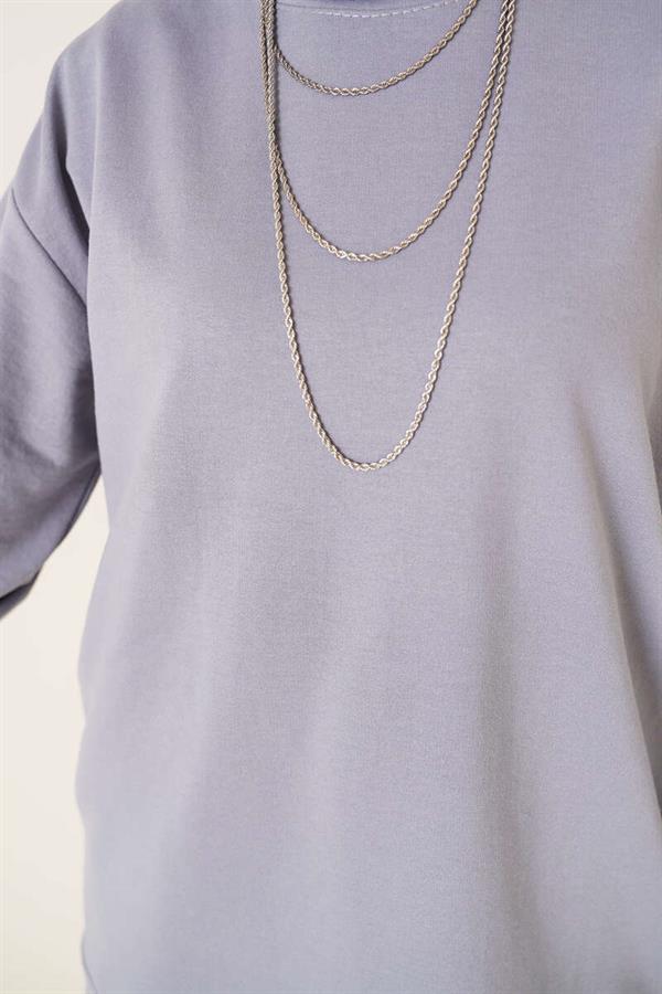 Two Thread Plain Tunic Slate Grey