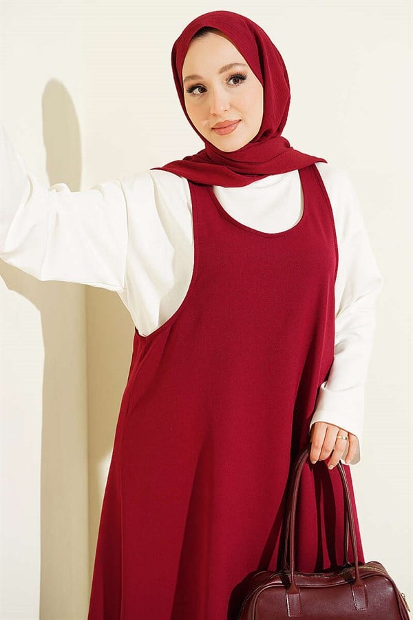 Sleveless 2 Piece Set, Burgundy