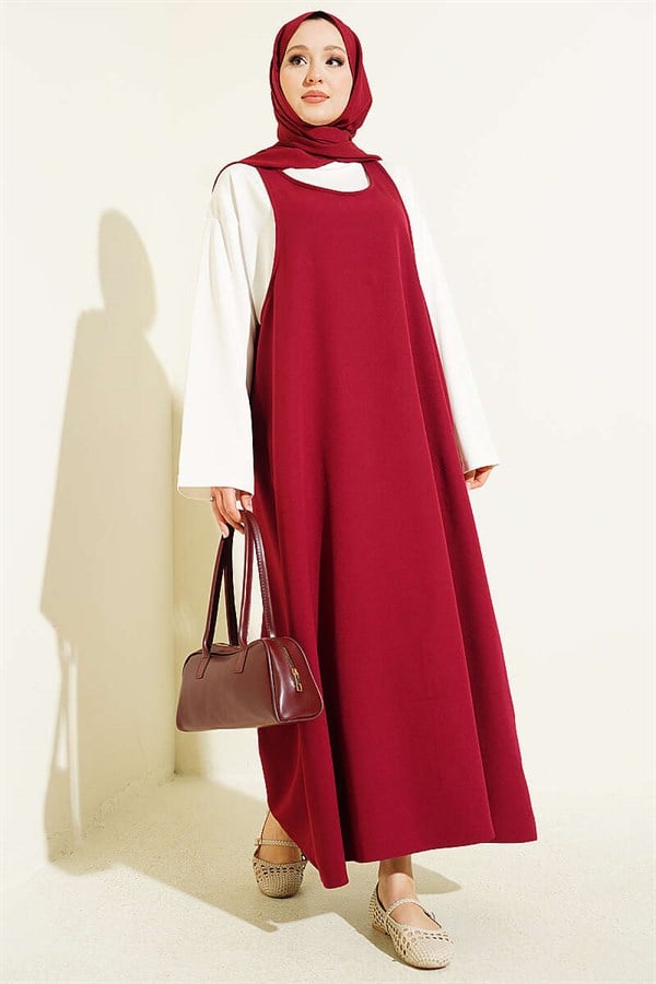 Sleveless 2 Piece Set, Burgundy
